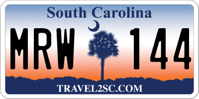 SC license plate MRW144