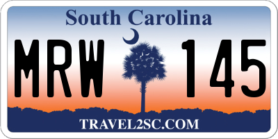 SC license plate MRW145
