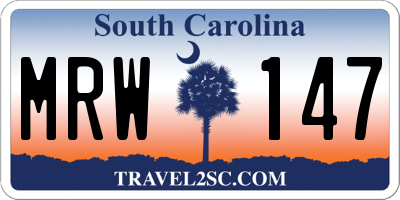 SC license plate MRW147