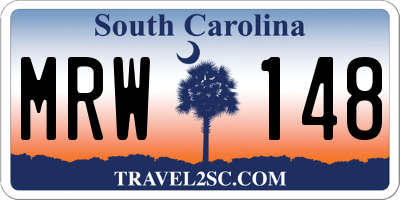 SC license plate MRW148