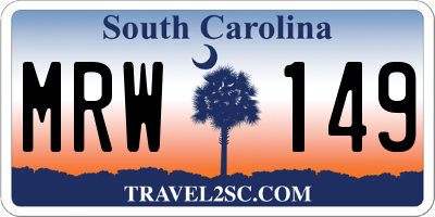 SC license plate MRW149