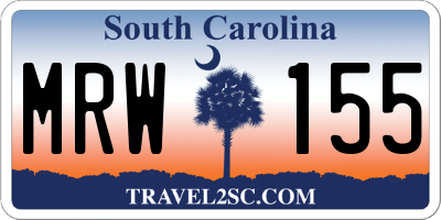 SC license plate MRW155
