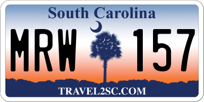 SC license plate MRW157