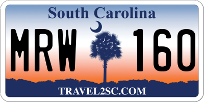 SC license plate MRW160