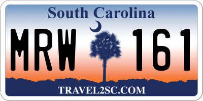 SC license plate MRW161