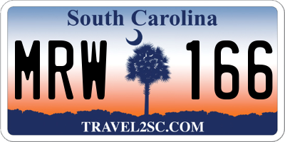 SC license plate MRW166