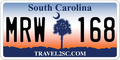 SC license plate MRW168