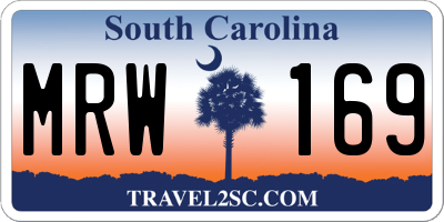 SC license plate MRW169