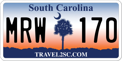 SC license plate MRW170