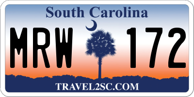 SC license plate MRW172