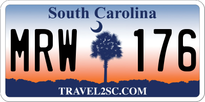 SC license plate MRW176