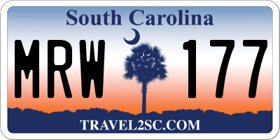 SC license plate MRW177