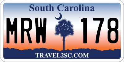SC license plate MRW178