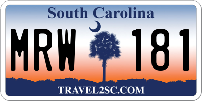SC license plate MRW181
