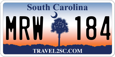 SC license plate MRW184