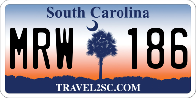 SC license plate MRW186