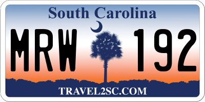 SC license plate MRW192