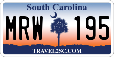 SC license plate MRW195