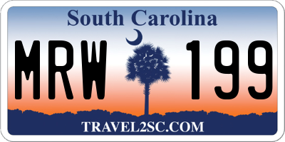 SC license plate MRW199
