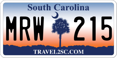 SC license plate MRW215