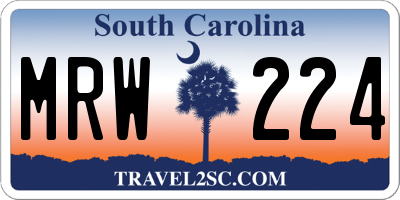 SC license plate MRW224
