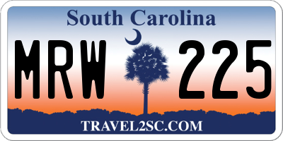 SC license plate MRW225