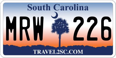 SC license plate MRW226