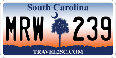 SC license plate MRW239