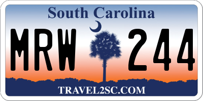 SC license plate MRW244
