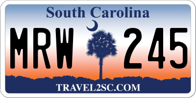 SC license plate MRW245