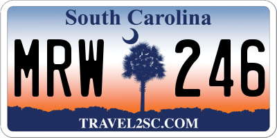 SC license plate MRW246