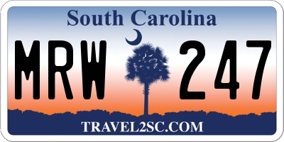 SC license plate MRW247