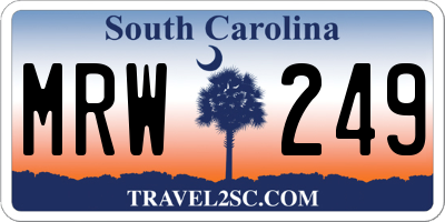 SC license plate MRW249