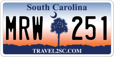 SC license plate MRW251