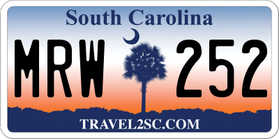SC license plate MRW252