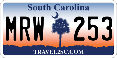 SC license plate MRW253