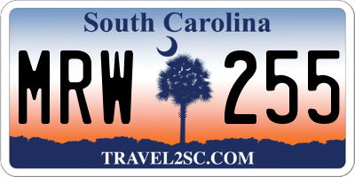SC license plate MRW255