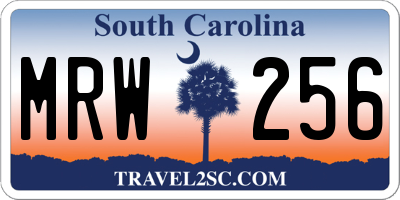 SC license plate MRW256