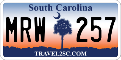 SC license plate MRW257