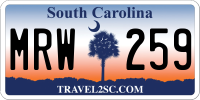 SC license plate MRW259