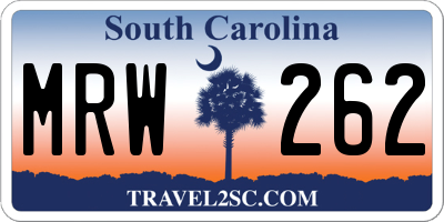 SC license plate MRW262
