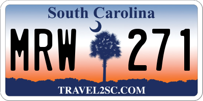 SC license plate MRW271
