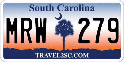 SC license plate MRW279