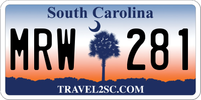 SC license plate MRW281
