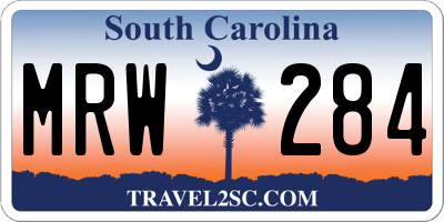 SC license plate MRW284