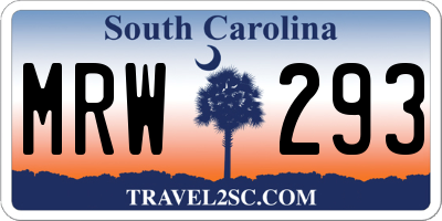 SC license plate MRW293
