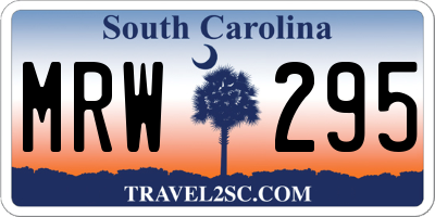 SC license plate MRW295