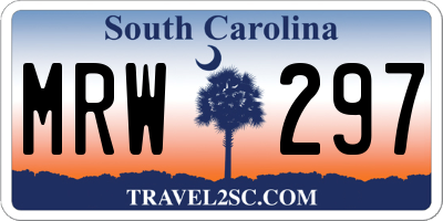 SC license plate MRW297