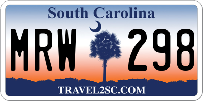 SC license plate MRW298