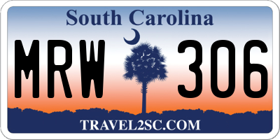 SC license plate MRW306